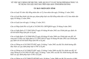 Quyết định 60/2014/QĐ-UBND phí khai thác sử dụng tài liệu đất đai Bình Dương