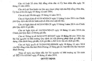 Quyết định 64/2014/QĐ-UBND Bảng giá các loại đất tỉnh Bình Dương