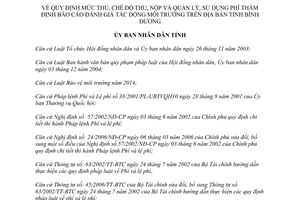 Quyết định 62/2014/QĐ-UBND phí thẩm định Báo cáo đánh giá tác động môi trường Bình Dương
