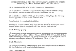 Thông tư 201/2014/TT-BTC chế độ thu nộp quản lý sử dụng phí sử dụng đường bộ trạm thu phí Sông Phan Bình Thuận