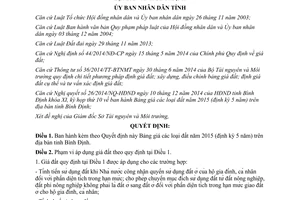 Quyết định 34/2014/QĐ-UBND Bảng giá đất năm 2015 định kỳ 5 năm Bình Định
