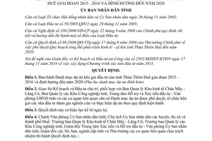 Quyết định 2681/QĐ-UBND 2014 Danh mục dự án đầu tư 2015 2016 định hướng 2020 Thừa Thiên Huế