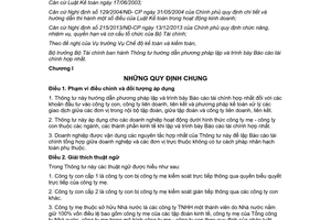 Thông tư số 202/2014/TT-BTC hướng dẫn phương pháp lập trình bày Báo cáo tài chính hợp nhất