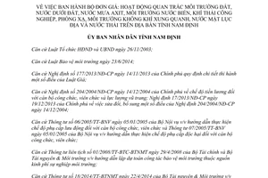 Quyết định 31/2014/QĐ-UBND đơn giá Hoạt động quan trắc môi trường tỉnh Nam Định