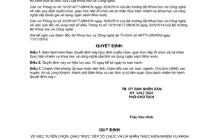 Quyết định 66/2014/QĐ-UBND tuyển chọn tổ chức cá nhân thực hiện khoa học công nghệ Đồng Nai