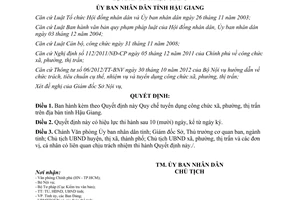 Quyết định 40/2014/QĐ-UBND Quy chế tuyển dụng công chức xã phường thị trấn Hậu Giang