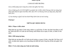 Pháp lệnh Cảnh sát môi trường năm 2014