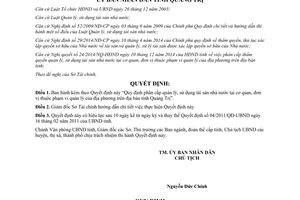 Quyết định 50/2014/QĐ-UBND phân cấp quản lý sử dụng tài sản nhà nước tỉnh Quảng Trị