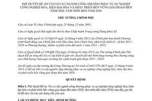 Quyết định 2146/QĐ-TTg 2014 Đề án Tái cơ cấu ngành công thương phục vụ sự nghiệp công nghiệp hóa hiện đại hóa