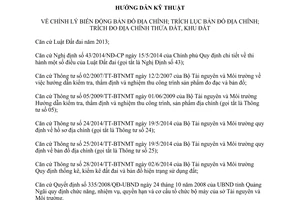 Hướng dẫn 3538/HD-STNMT 2014 chỉnh lý biến động trích lục bản đồ địa chính Quảng Ngãi