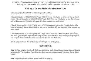 Quyết định 586/QĐ-UBND 2014 công bố bổ sung thủ tục hành chính Sở Y tế Kon Tum