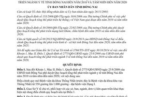 Quyết định 3809/QĐ-UBND năm 2014 sửa đổi 2775/QĐ-UBND Quy hoạch tổng thể phát triển ngành y tế Đồng Nai