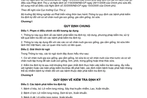 Thông tư 44/2014/TT-BNNPTNT các bệnh phải kiểm tra định kỳ cơ sở chăn nuôi gia súc gia cầm giống bò sữa