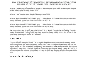 Quy chế 1192/QC-BYT-BTP 2014 phối hợp phòng chống HIV/AIDS trợ giúp pháp lý người nhiễm HIV