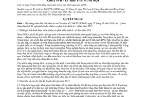 Nghị quyết 20/2014/NQ-HĐND nhiệm vụ phát triển kinh tế xã hội 2015 Hà Nam