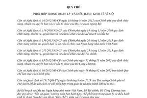 Quy chế 9078/BKHĐT-NHNN-BTC-BCT phối hợp quản lý điều hành kinh tế vĩ mô