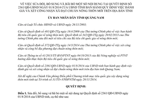 Quyết định 3812/QĐ-UBND mức độ đạt chuẩn xã phục vụ xét công nhận xã đạt chuẩn nông thôn Quảng Nam