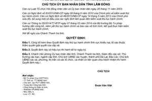 Quyết định 2615/QĐ-UBND 2014 công bố thủ tục hành chính mới khiếu nại tố cáo Lâm Đồng