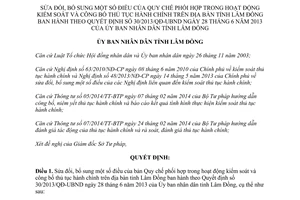 Quyết định 64/2014/QĐ-UBND sửa đổi Quy chế phối hợp công bố thủ tục hành chính Lâm Đồng