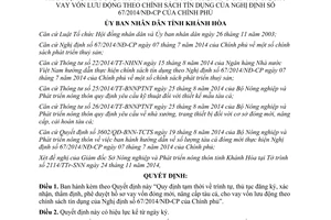 Quyết định 3273/QĐ-UBND 2014 vay vốn đóng mới nâng cấp tàu cá theo 67/2014/NĐ-CP Khánh Hòa