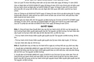 Quyết định 1219/QĐ-UBND-HC năm 2014 thủ tục hành chính tài nguyên môi trường Đồng Tháp