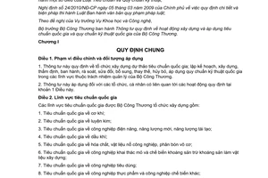 Thông tư 46/2014/TT-BCT hoạt động xây dựng áp dụng tiêu chuẩn quy chuẩn kỹ thuật quốc gia Bộ công thương