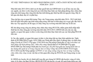 Chỉ thị 17/CT-UBND 2014 phòng cháy chữa cháy rừng mùa khô 2014 2015 Gia Lai