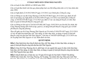 Quyết định 52/2014/QĐ-UBND quản lý kinh phí khuyến công Thái Nguyên