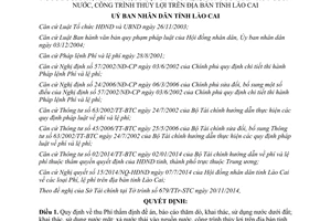 Quyết định 77/2014/QĐ-UBND phí thẩm định đề án báo cáo thăm dò khai thác sử dụng nước Lào Cai