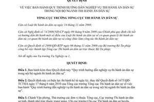 Quyết định 824/QĐ-TCTHADS hướng dẫn nghiệp vụ thi hành án dân sự trong nội bộ ngành