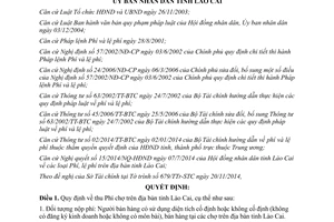 Quyết định 82/2014/QĐ-UBND về thu Phí chợ trên địa bàn tỉnh Lào Cai