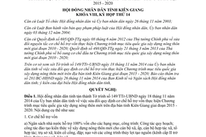 Nghị quyết 89/2014/NQ-HĐND hỗ trợ vốn Chương trình MTQG nông thôn mới Kiên Giang giai đoạn 2015 2020