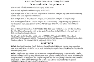 Quyết định 39/2014/QĐ-UBND kinh phí khuyến công nhiệm vụ chi hoạt động khuyến công Quảng Nam