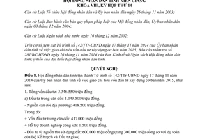 Nghị quyết 84/2014/NQ-HĐND giao chỉ tiêu vốn đầu tư xây dựng cơ bản năm 2015 Kiên Giang