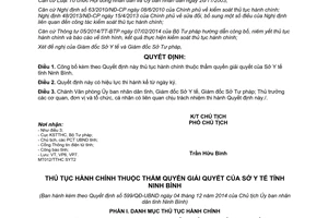 Quyết định 599/QĐ-UBND 2014 công bố thủ tục hành chí Sở Y tế Ninh Bình