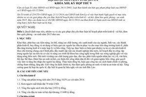 Nghị quyết 94/2014/NQ-HĐND kế hoạch phát triển kinh tế xã hội đảm bảo quốc phòng an ninh 2015 Sơn La