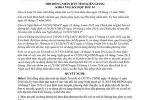 Nghị quyết 86/2014/NQ-HĐND chế độ thu nộp quản lý sử dụng phí sử dụng đường bộ xe mô tô Kiên Giang