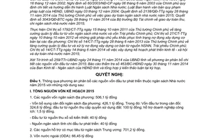 Nghị quyết 98/2014/NQ-HĐND phân bổ vốn đầu tư phát triển thuộc ngân sách nhà nước 2015 Sơn La