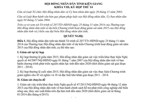 Nghị quyết 82/2014/NQ-HĐND Chương trình hoạt động giám sát năm 2015 của Hội đồng nhân dân tỉnh Kiên Giang