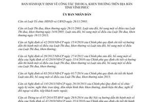 Quyết định 58/2014/QĐ-UBND công tác thi đua khen thưởng Vĩnh Phúc