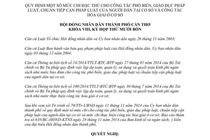 Nghị quyết 19/2014/NQ-HĐND mức chi cho công tác giáo dục pháp luật của người dân và hòa giải cơ sở Cần Thơ