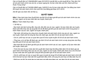 Quyết định 2006/QĐ-UBND đánh giá kết quả cải cách hành chính Cao Bằng 2014