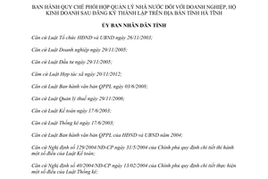 Quyết định 86/2014/QĐ-UBND phối hợp quản lý nhà nước doanh nghiệp hợp tác xã hộ kinh doanh Hà Tĩnh