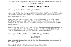 Quyết định 2896/2014/QĐ-UBND công tác thi đua khen thưởng Quảng Ninh