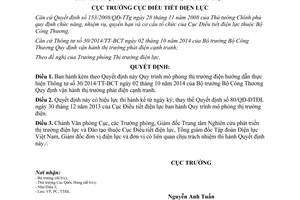 Quyết định 118/QĐ-ĐTĐL 2014 Quy trình mô phỏng thị trường điện