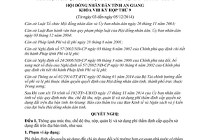 Nghị quyết 13/2014/NQ-HĐND phí thẩm định cấp quyền sử dụng đất An Giang