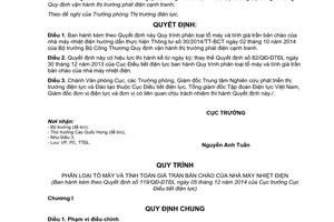 Quyết định 119/QĐ-ĐTĐL 2014 Quy trình phân loại tổ máy tính giá trần bản chào của nhà máy nhiệt điện