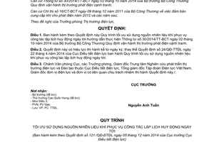 Quyết định 121/QĐ-ĐTĐL 2014 Quy trình tối ưu sử dụng nguồn nhiên liệu khí phục vụ công tác lập lịch huy động ngày tới