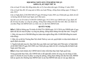 Nghị quyết 71/2014/NQ-HĐND chế độ chi mua tin phục vụ công tác phòng chống tham nhũng tỉnh Bình Thuận