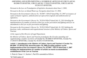 Circular No. 19/2014/TT-BVHTTDL mending supplementing Circular No. 88/2008/TT-BVHTTDL